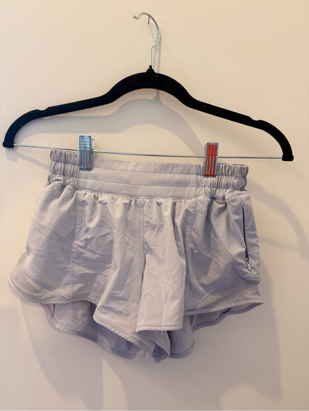 lululemon athletica light gray women's athletic shorts